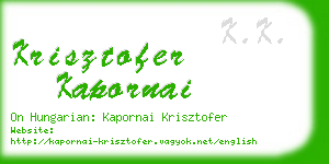 krisztofer kapornai business card